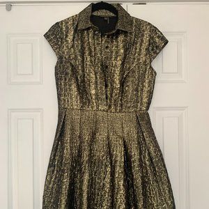 alberto makali gold lamee dress